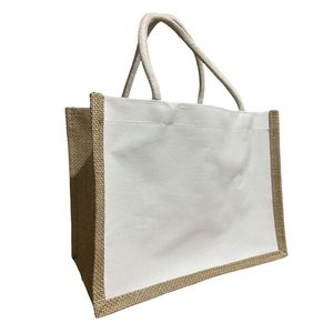 Canvas Tote Bag with Jute Side