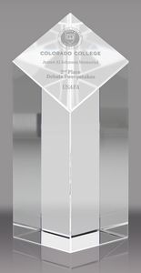 Capri Crystal Diamond Pillar Award 6"