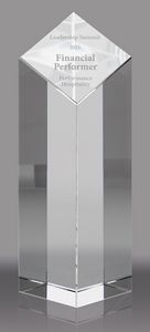 Capri Crystal Diamond Pillar Award 7"