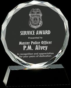 Capri Crystal Round Facet Award 6" Medium