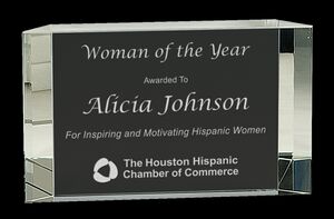 Capri Facet Block Crystal Award 6x3.5" Medium