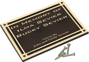 Cast Aluminum Outdoor Award Plaque- 6x8 Dk Brown/Gold
