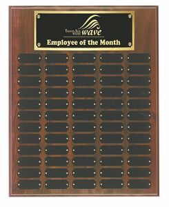 Cherry Piano Finish Perpetual Award Plaque - 60 Nameplates