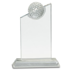Clear Crystal with Inset Golf Ball on Base