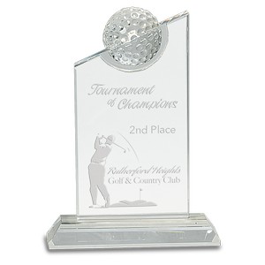Clear Crystal with Inset Golf Ball on Base