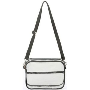 Clear Transparent PVC Cross Body Shoulder Messenger Bag (9.3"x7"x2.5")