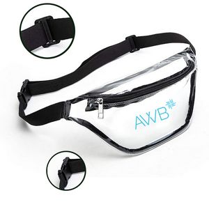 Clear Transparent PVC Fanny Pack Bag W/Zipper Pocket