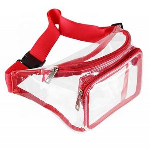 Clear Transparent PVC Fanny Pack w/ Two Zipper Pockets