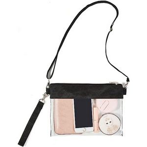 Clear Transparent PVC Women's Crossbody Handbag (10" x 7.5")