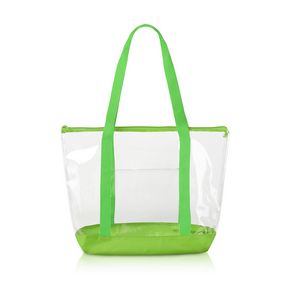 Clear Zippered Tote Bag With Pocket