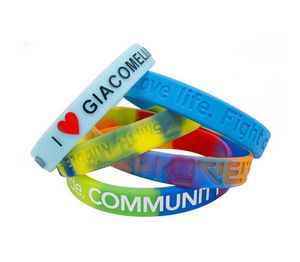 Color Filled Silicone Wristbands