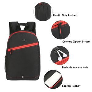 Color Zippered Stripe Daily Backpack