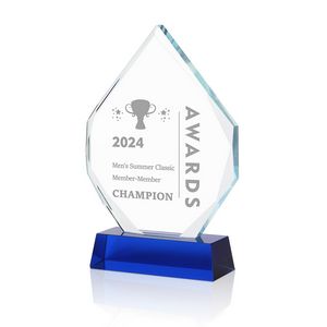 Crystal Diamond Award With Blue Base