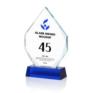 Crystal Diamond Award With Blue Base
