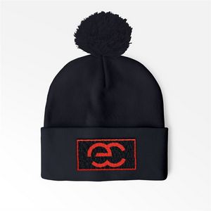 Cuffed Pom Beanie with Patch