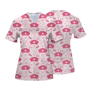 Custom V-Neck 4 Pocket Scrubs Top(Full Color Sublimation)