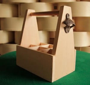 Custom Wood Bottle Carrier w/ Divider