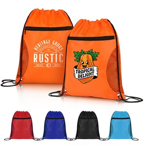 Drawstring Sports Bag With Mesh Pockets