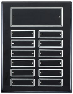 Ebony Perpetual Award Plaque Silver Engraved 12 Plate