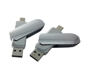 Electroplated Chrome Type-C USB Flash Drive 3.0