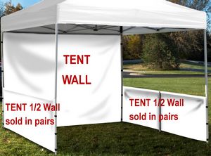 Event Tent Half Wall Pair (Full Bleed) with Railing Hardware