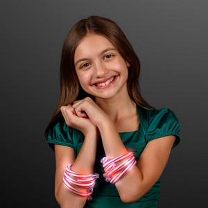 Flashing Christmas Candy Cane Bracelets - BLANK