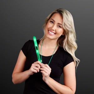 Flashing LED Green Patrol Wands - PRINTED