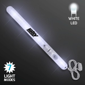 Flashing LED White Patrol Wand - PRINTED