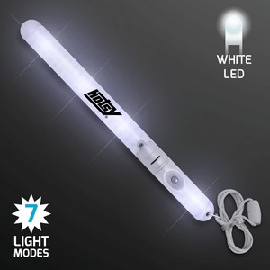 Flashing LED White Patrol Wand - PRINTED