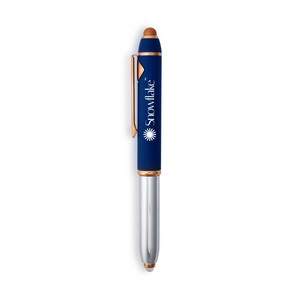 Flashlight and Stylus Two-Tone Metal Pen