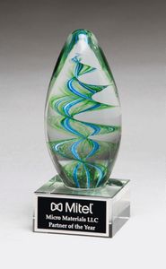 Floating Helix Art Glass 6.35"