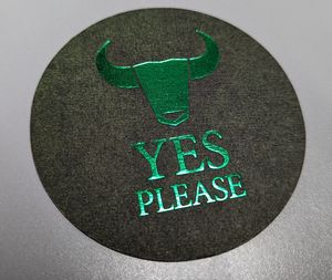 Foil Stamped Coasters - 3.5" or 4" circle - foil on 1 side - LW