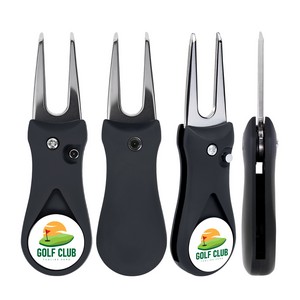 Foldable Golf Divot Tool With Magnetic Ball Marker