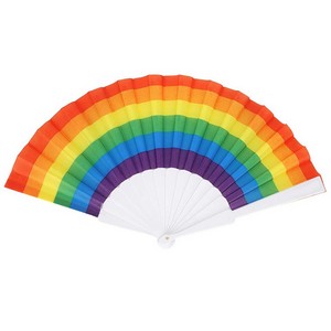 Folding Fabric Fan w/ Plastic Handle