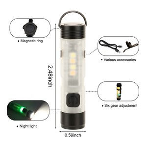 Functional Camping Flashlight Key Chain