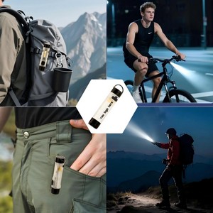 Functional Camping Flashlight Key Chain
