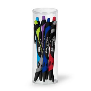 Gel Sport Soft Touch Rubberized Hybrid Ink Gel Pen 6 Pack Tube Set