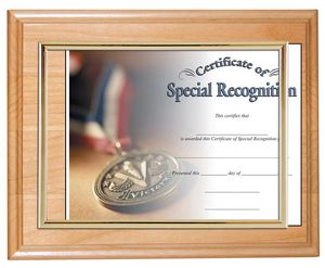 Genuine Alder Wood Slide In Certificate Plaque-8.5x11" Doc