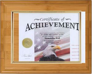 Genuine Bamboo Slide In Certificate Plaque-8.5x11" Doc