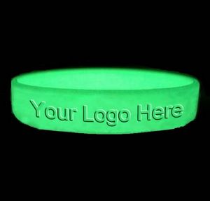 Glow In the Dark Debossed Silicone Wristband