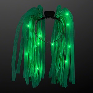 Green LED Noodle Headbands - BLANK
