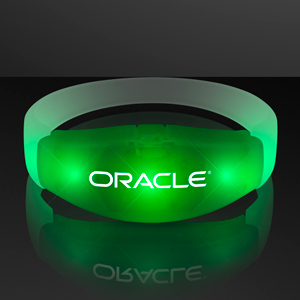 Green LED Steady Illumination Stretch Bracelet - PRINTED