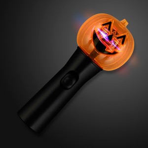 Halloween Pumpkin Wand with Spinning Lights - PRINTED