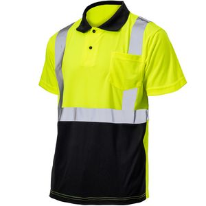 Hi Vis Class 3 Color Block Safety Polo With 2" Reflective Tape & Pocket
