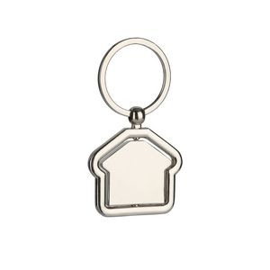 House Shaped Metal Keychain