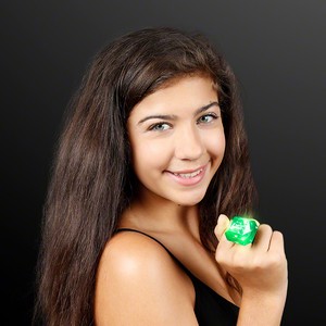 Huge Green Gem Lighted Rings - BLANK