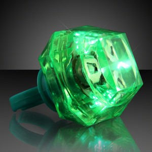 Huge Green Gem Lighted Rings - PRINTED