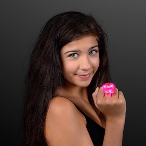 Huge Pink Gem Assorted Style Lighted Rings - PRINTED
