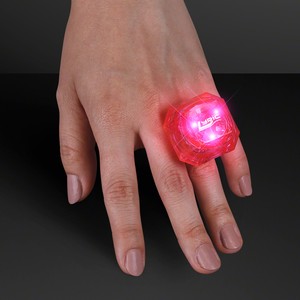 Huge Pink Gem Assorted Style Lighted Rings - PRINTED