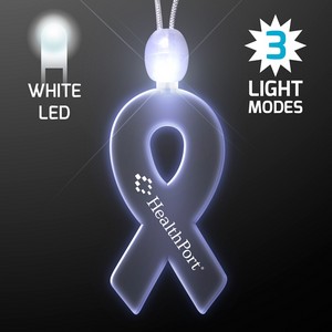 Imprinted Ribbon Acrylic Necklaces with White LED - PRINTED